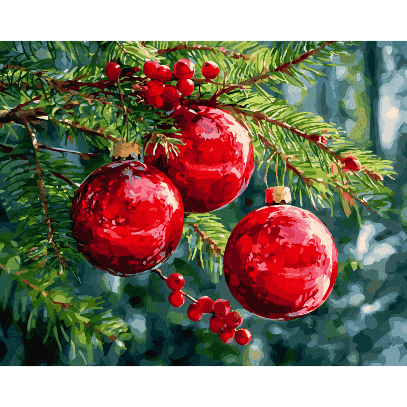 Boules de Noël - Peinture par numéro Maison Artsen