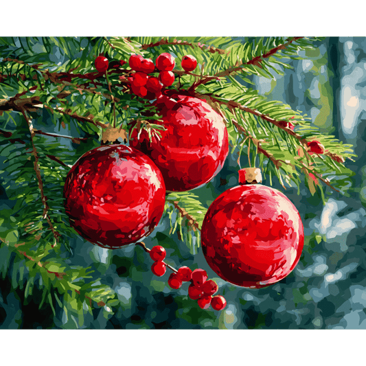 Boules de Noël - Peinture par numéro Maison Artsen