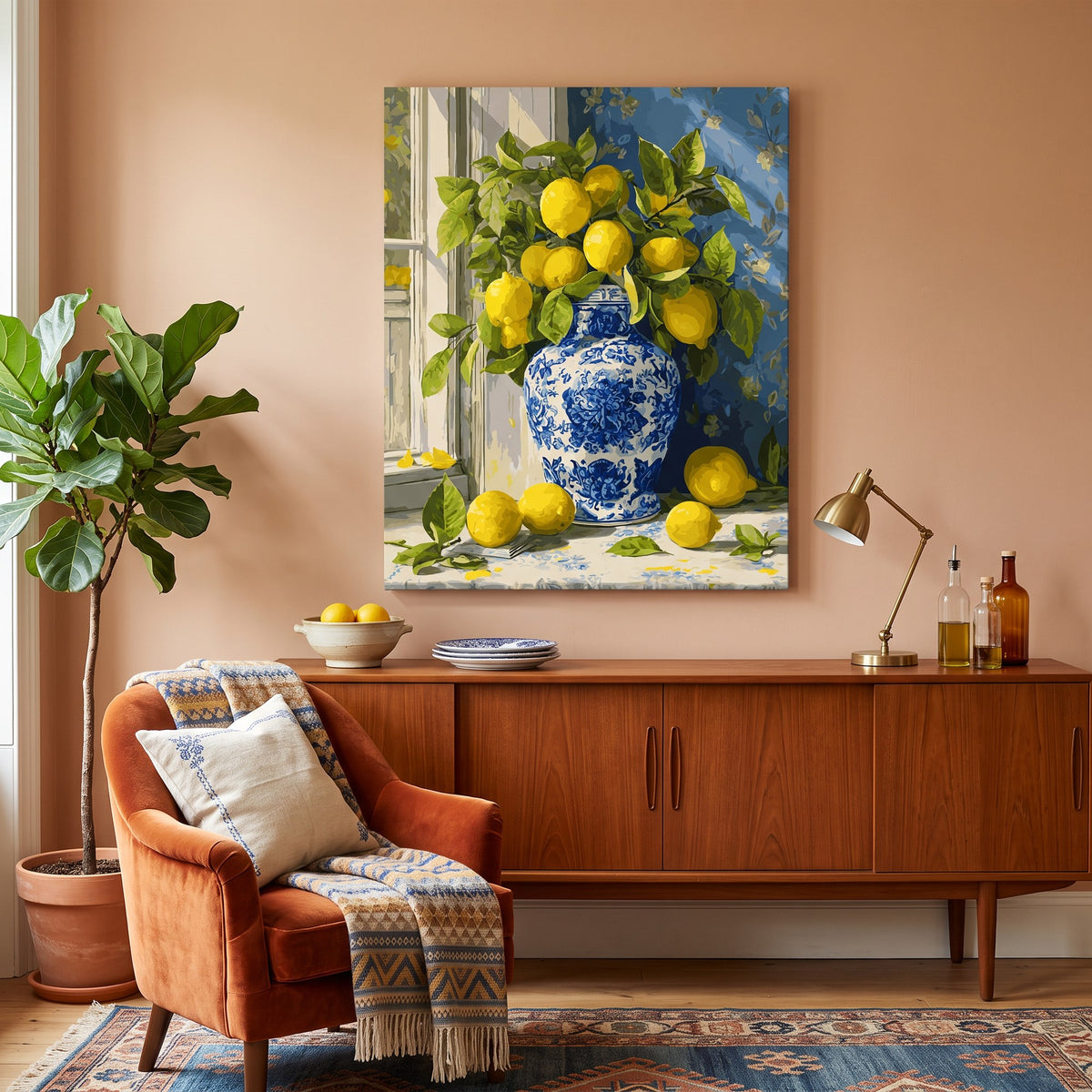 Lemon Branches in a Vase Paint-by-Numbers Kit – Maison Artsen