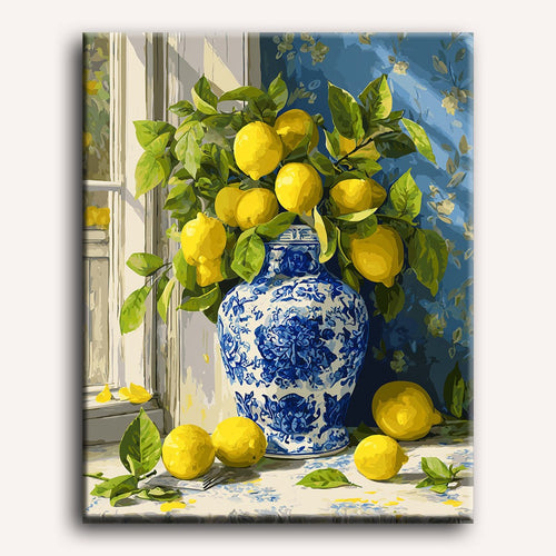 Lemon Branches in a Vase Paint-by-Numbers Kit – Maison Artsen