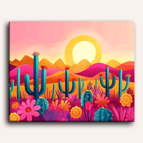 Cactus at Sunset Paint-by-Numbers Kit – Maison Artsen