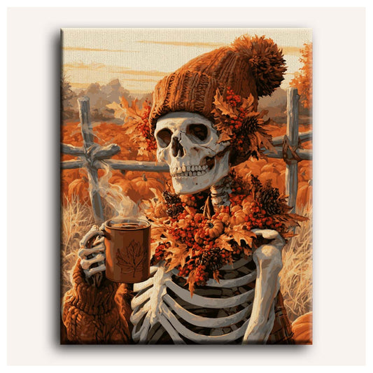 Autumn Coffee paint by numbers for adults, Maison Artsen