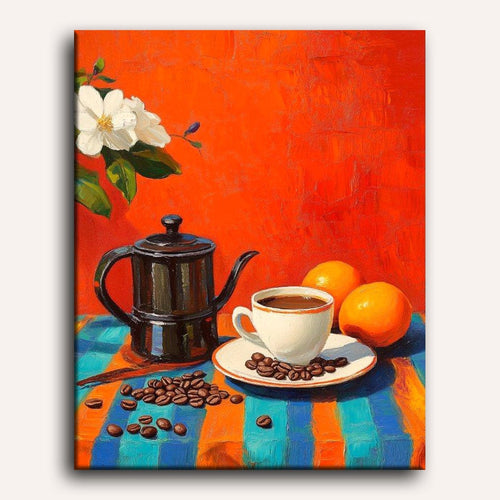 Coffee and Oranges Paint-by-Numbers Kit – Maison Artsen