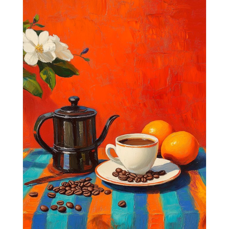 Coffee and Oranges Paint-by-Numbers Kit – Maison Artsen