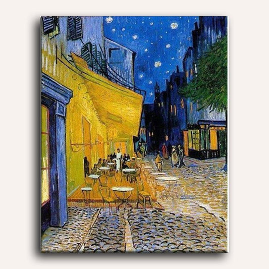 Café Terrace at Night Paint-by-Numbers Kit – Maison Artsen