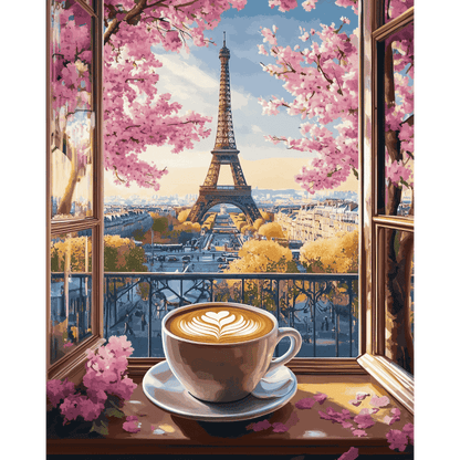 Cappuccino à Paris - Tableau peinture par numéro