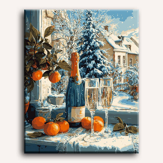 Festive Champagne Paint-by-Numbers Kit – Maison Artsen