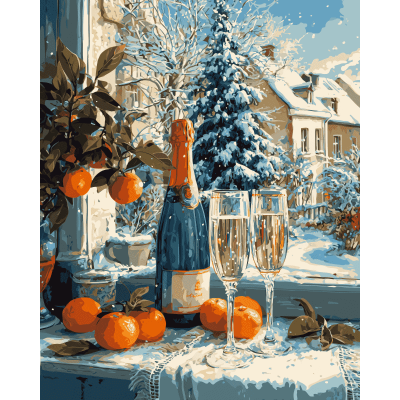 Festive Champagne Paint-by-Numbers Kit – Maison Artsen