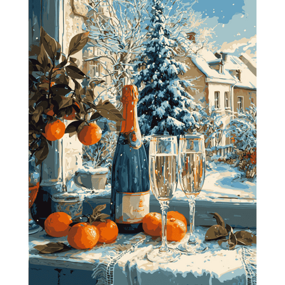 Festive Champagne Paint-by-Numbers Kit – Maison Artsen