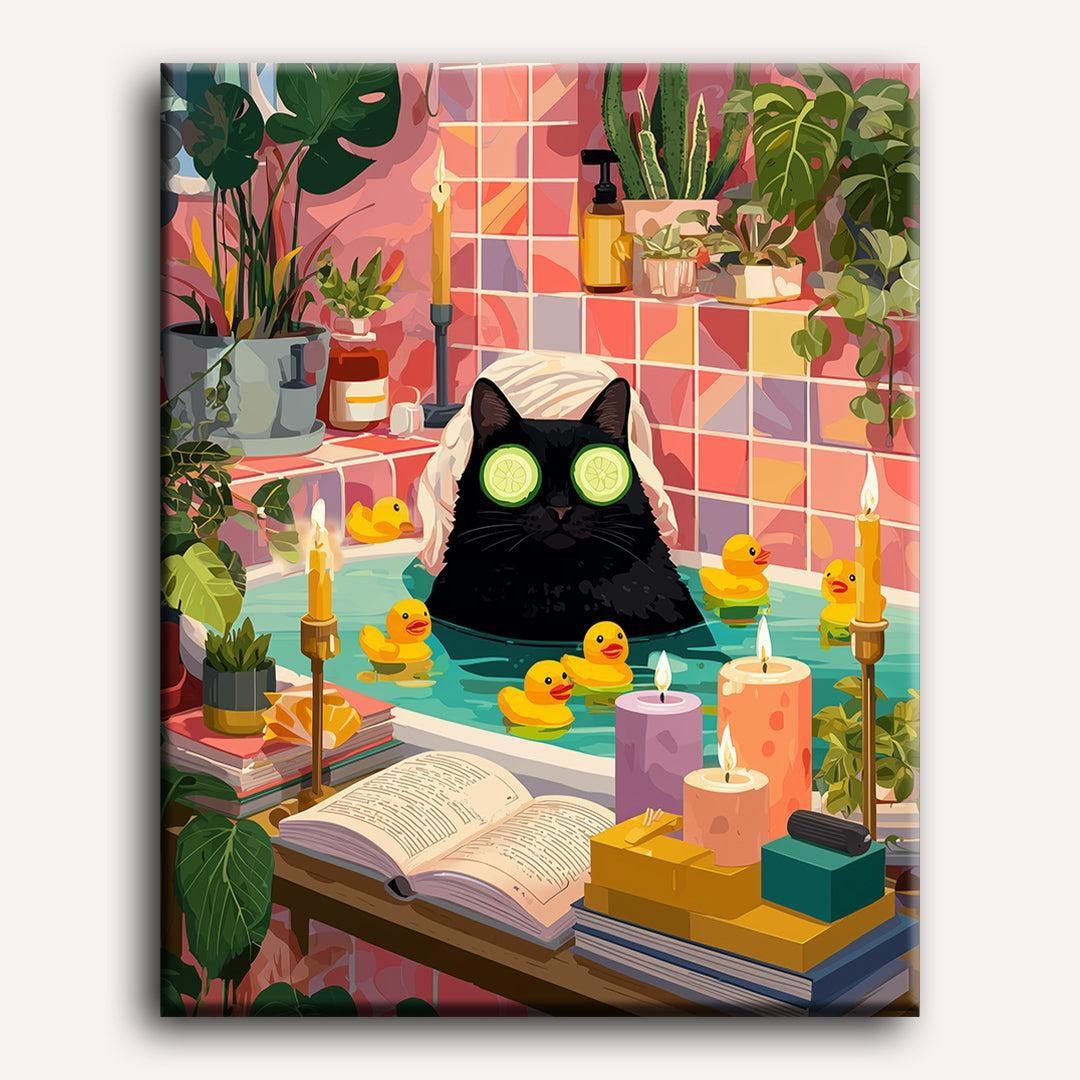 Cat in a Bubble Bath Paint-by-Numbers Kit – Maison Artsen