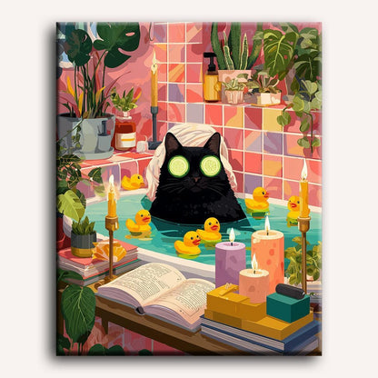 Cat in a Bubble Bath Paint-by-Numbers Kit – Maison Artsen