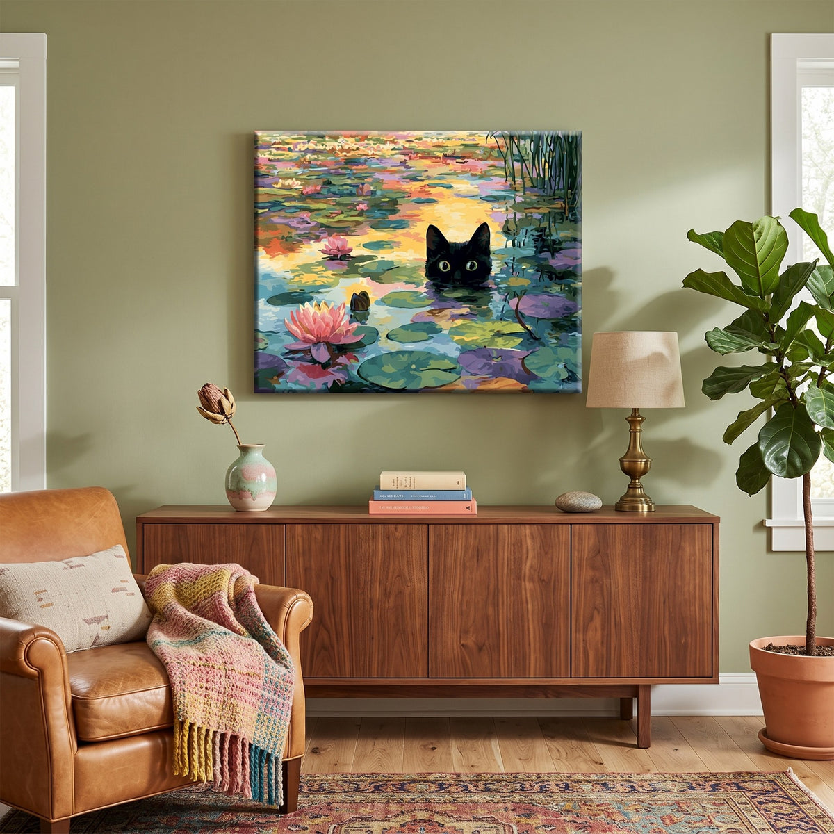 Cat Among Water Lilies Paint-by-Numbers Kit – Maison Artsen