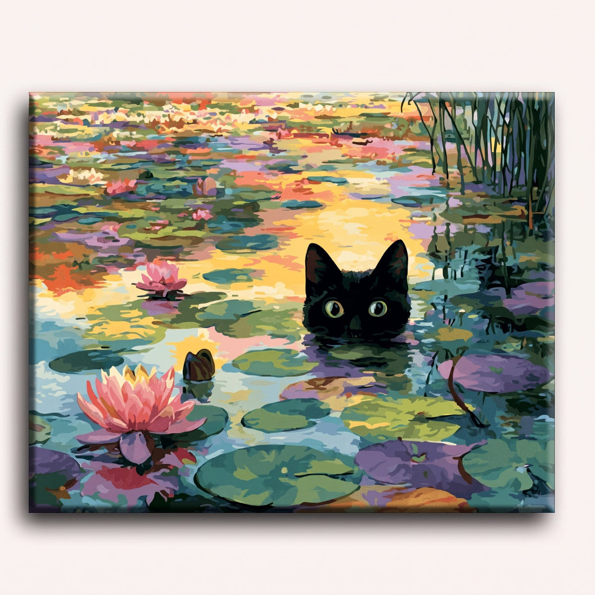 Cat Among Water Lilies Paint-by-Numbers Kit – Maison Artsen