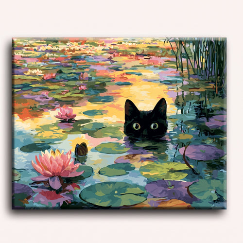 Cat Among Water Lilies Paint-by-Numbers Kit – Maison Artsen