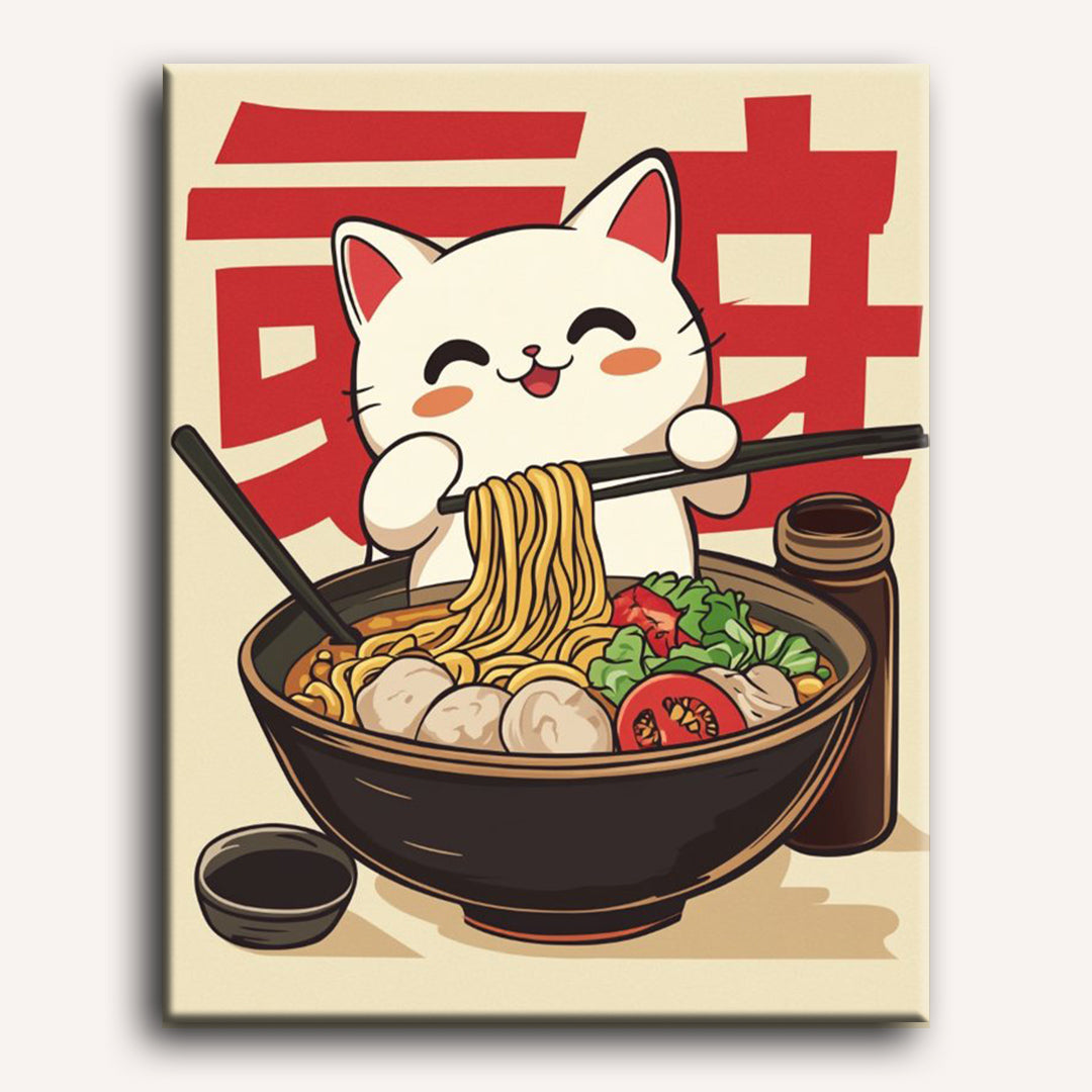 Cat in the Noodles Paint-by-Numbers Kit – Maison Artsen