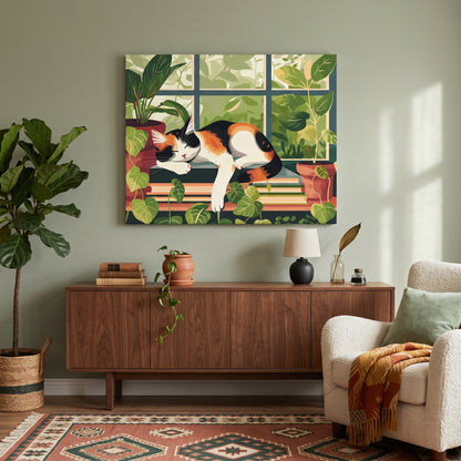 Sleeping Cat by the Window Paint-by-Numbers Kit – Maison Artsen
