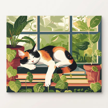 Sleeping Cat by the Window Paint-by-Numbers Kit – Maison Artsen