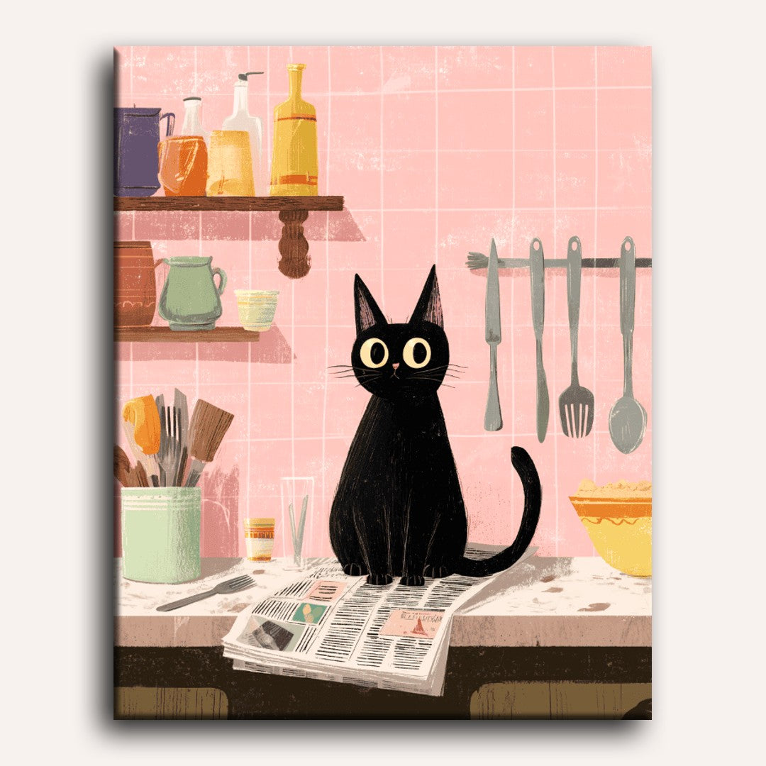 Black Cat Chef Paint-by-Numbers Kit – Maison Artsen