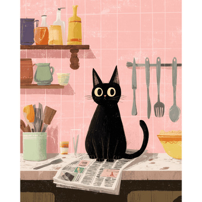 Black Cat Chef Paint-by-Numbers Kit – Maison Artsen