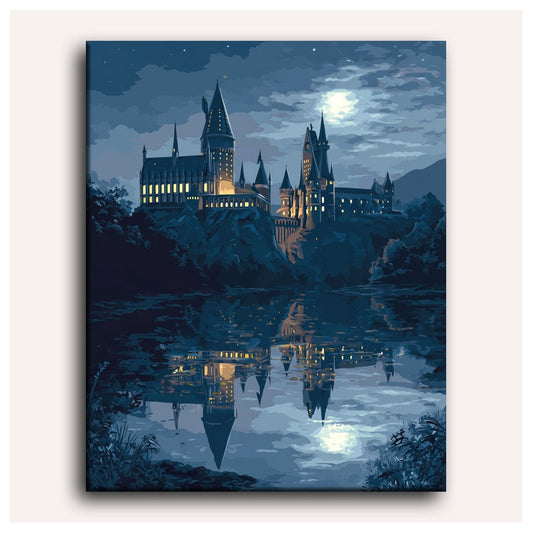 Castle in the Moonlight paint by numbers for adults, Maison Artsen