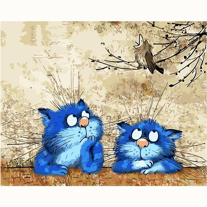 Blue Cats Paint-by-Numbers Kit – Maison Artsen