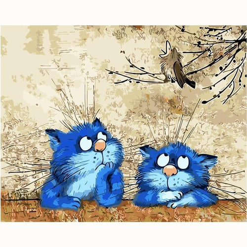 Blue Cats Paint-by-Numbers Kit – Maison Artsen