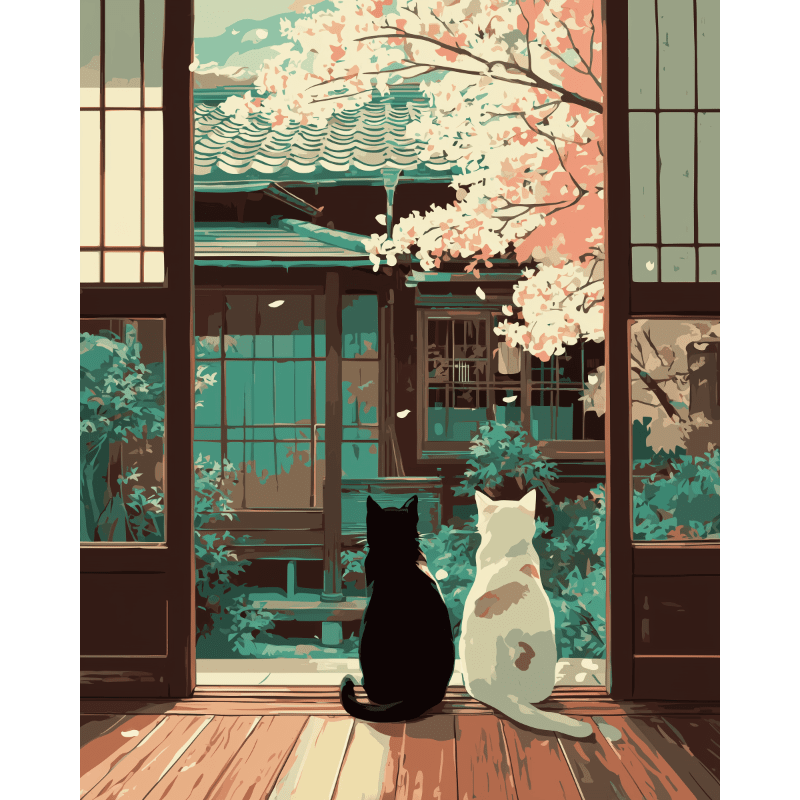 Chats en Harmonie - Tableau peinture par numéro