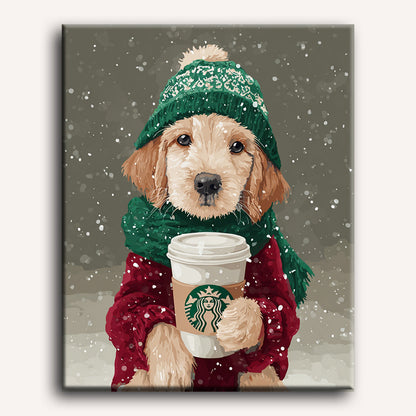 Chiot Latte - Peinture par numéro Maison Artsen