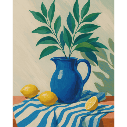 Citrons et Feuilles - Tableau peinture par numéro