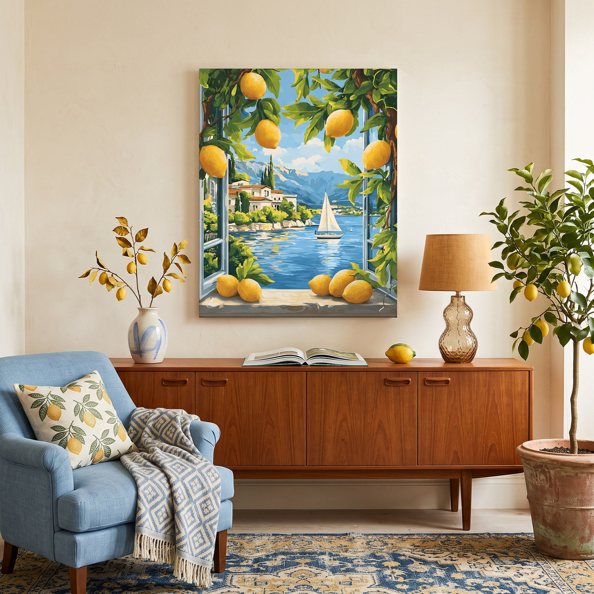 Lemons and Italian Lake Paint-by-Numbers Kit – Maison Artsen