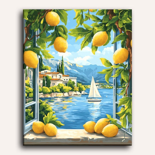 Lemons and Italian Lake Paint-by-Numbers Kit – Maison Artsen