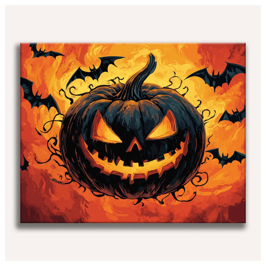 Blazing Pumpkin paint by numbers for adults, Maison Artsen