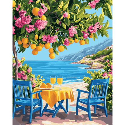 Agrumes en Bord de Mer - Tableau peinture par numéro