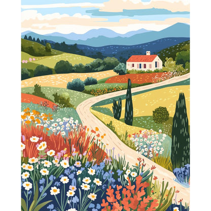 Collines Douces - Tableau peinture par numéro