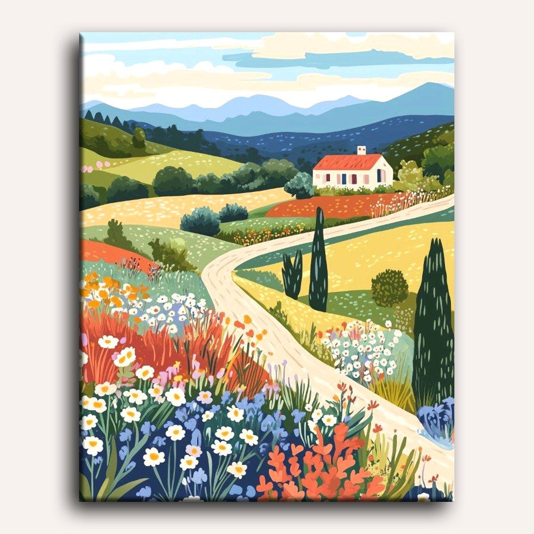 Flowering Tuscan Hills Paint-by-Numbers Kit – Maison Artsen
