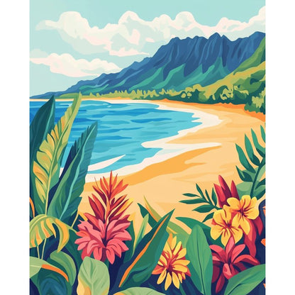Colorful Beach Paint-by-Numbers Kit – Maison Artsen