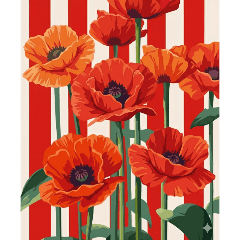 Coquelicots Rouges - Peinture par numéro Maison Artsen
