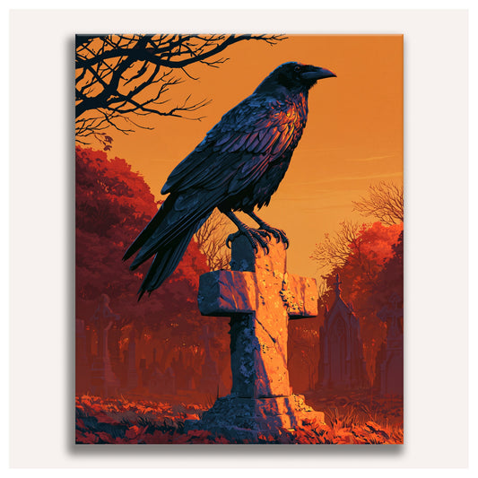Raven at Dusk paint by numbers for adults, Maison Artsen