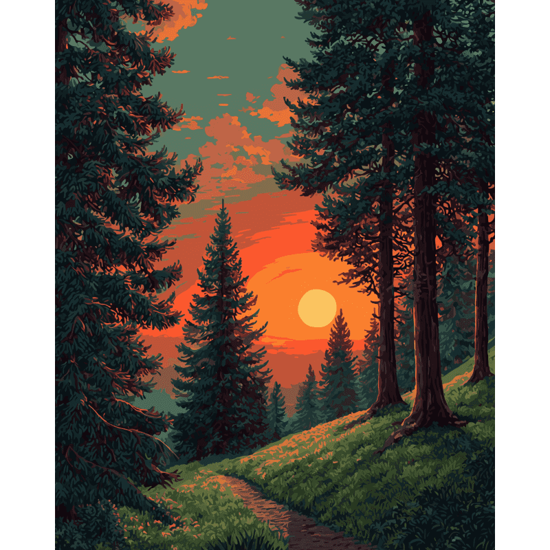 Alpine Sunset Paint-by-Numbers Kit – Maison Artsen