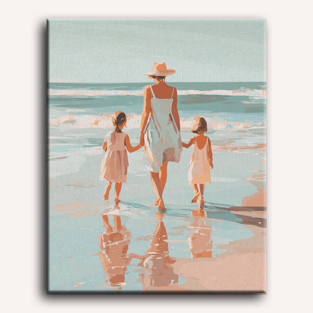 Two Girls Paint-by-Numbers Kit displayed as wall art – Maison Artsen