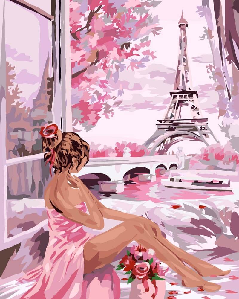 Peinture par numéro adulte Rêve de Roses, visuel complet du design sur toile — Maison Artsen