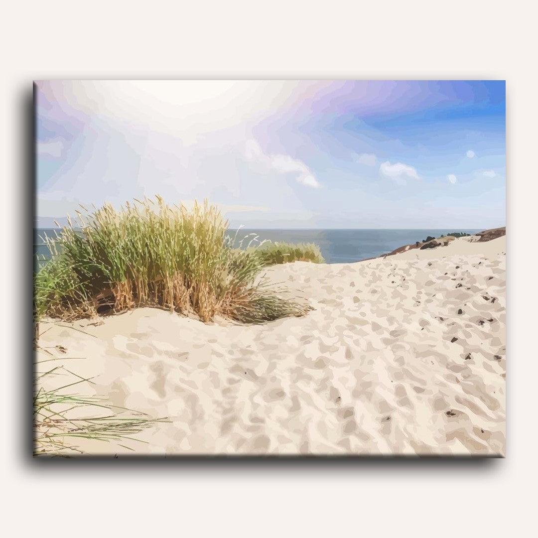 Peinture par numéro adulte Dunes Baltiques, visuel complet du design sur toile — Maison Artsen