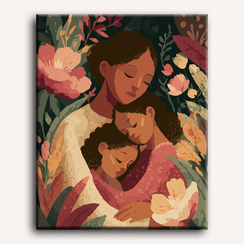 Entwined in Love Paint-by-Numbers Kit displayed as wall art – Maison Artsen