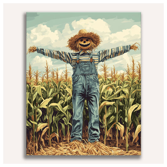 Cornfield Scarecrow paint by numbers for adults, Maison Artsen
