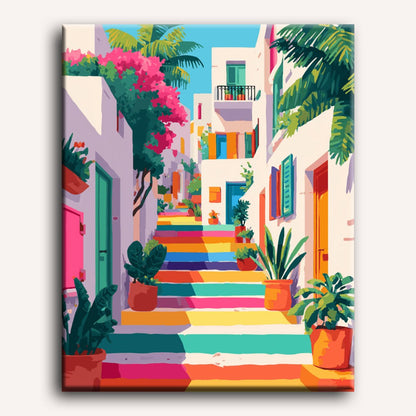 Rainbow Staircase Paint-by-Numbers Kit – Maison Artsen