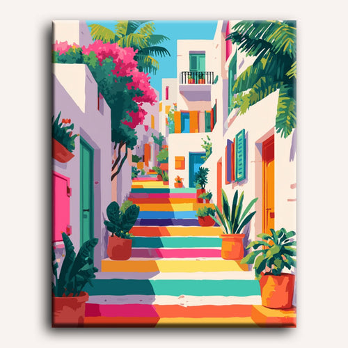Rainbow Staircase Paint-by-Numbers Kit – Maison Artsen