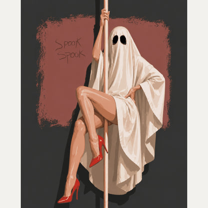 Peinture par numéro adulte Fantôme à la Barre, visuel complet du design — Maison Artsen