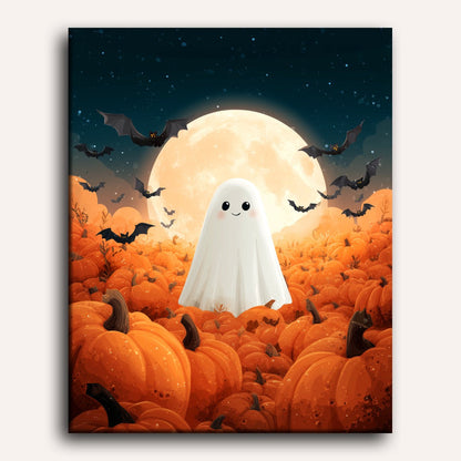 Pumpkin Ghost Paint-by-Numbers Kit – Maison Artsen