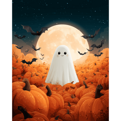 Pumpkin Ghost Paint-by-Numbers Kit – Maison Artsen