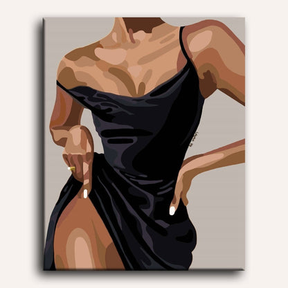 Peinture par numéro adulte Femme Élégante, toile tendue 30×40 cm — Maison Artsen